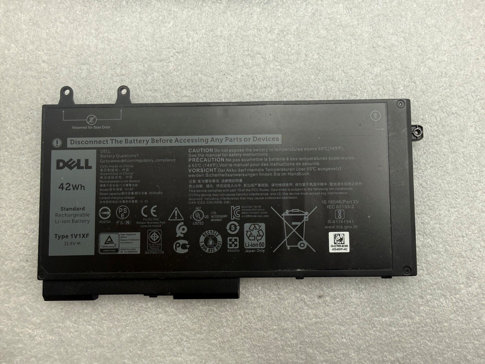 Dell Precision/Latitude 1V1XF OEM Original Battery - "Fair Health+" - Lot of 5