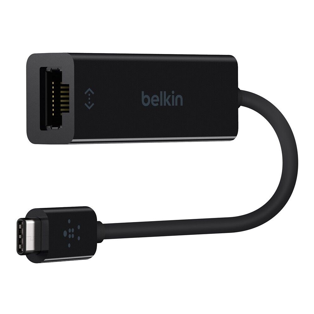 Belkin USB Type-C to Gigabit Ethernet Adapter - 6 inches - Black