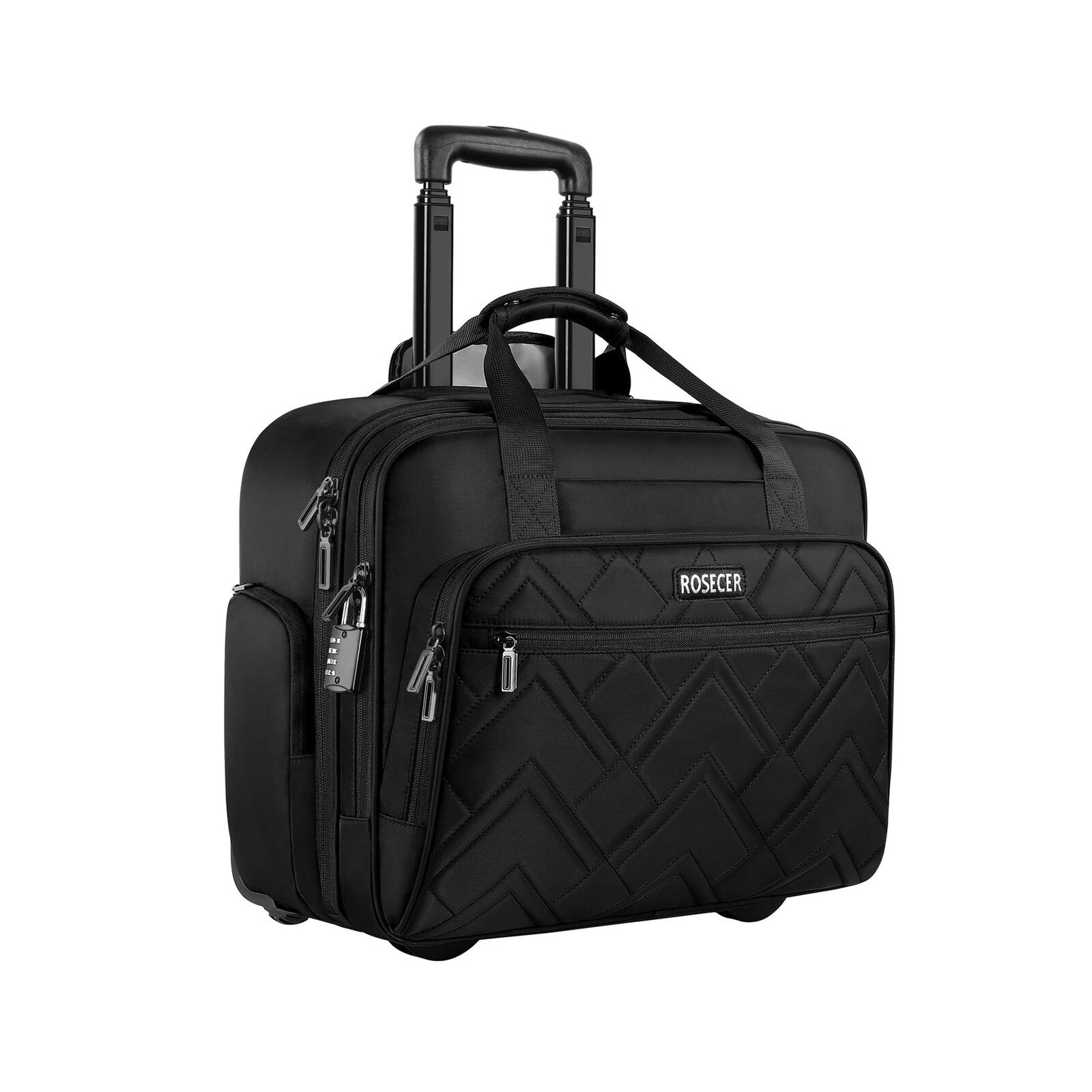 ROSECER Rolling Laptop Bag, 17.3 Inch Premium Laptop Briefcases with Wheels f...