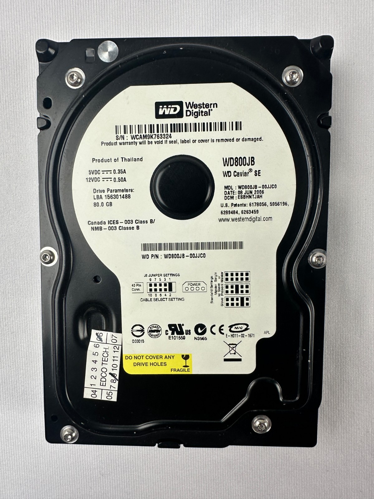 Western Digital WD800JB-00JJC0 Hard Disk Drive