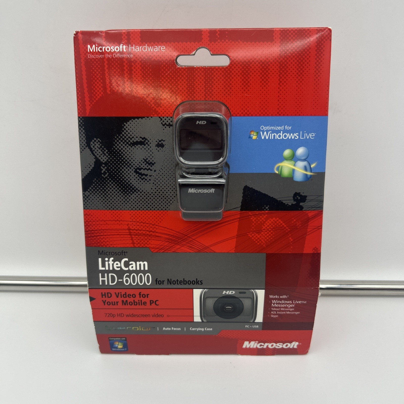 NEW Microsoft LifeCam HD-6000 for Notebook 720p HD video TrueColor 360° Rotation