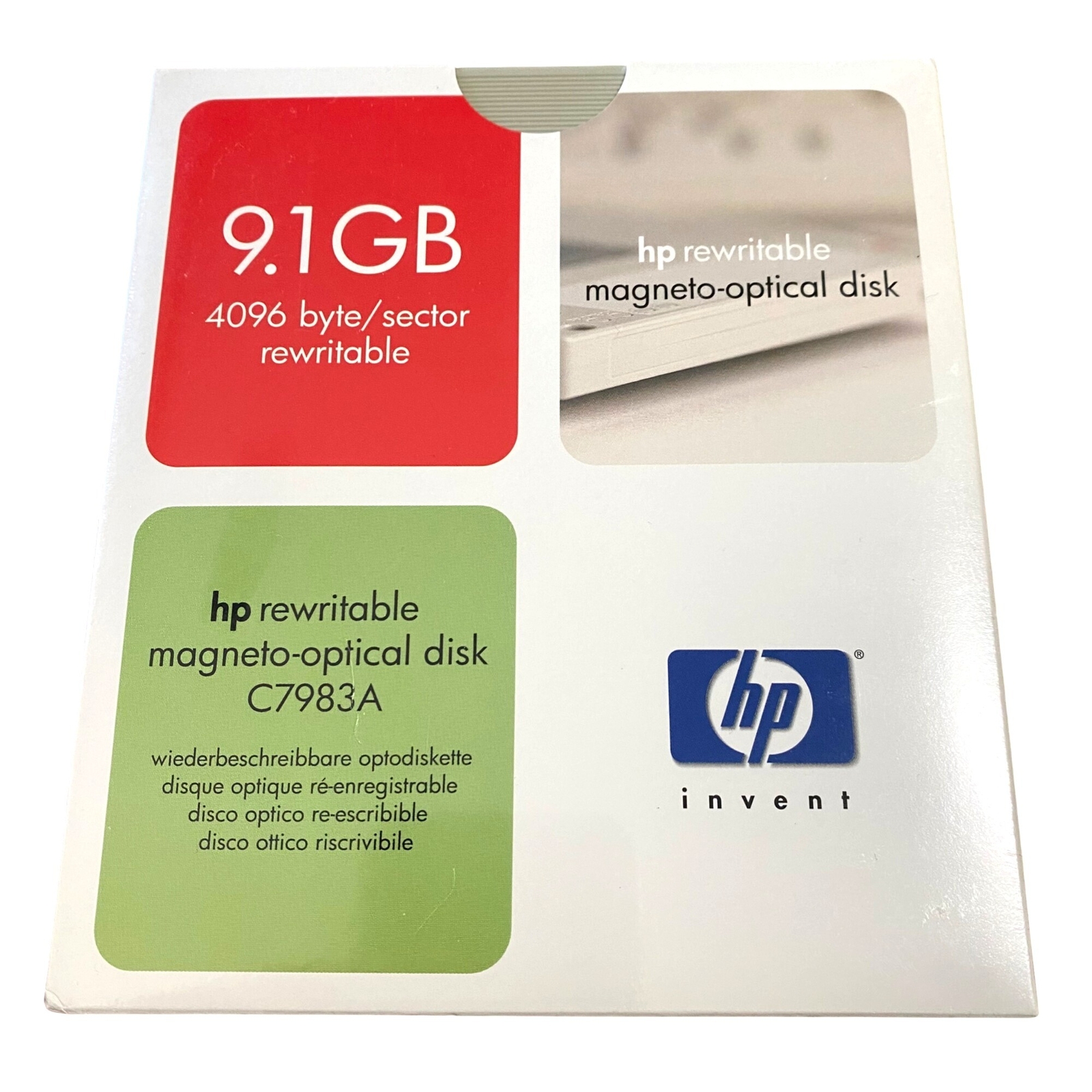 Hp Rewritable Magneto Optical Disk 9.1GB C7983A 4096 Byte Sector Rewritable