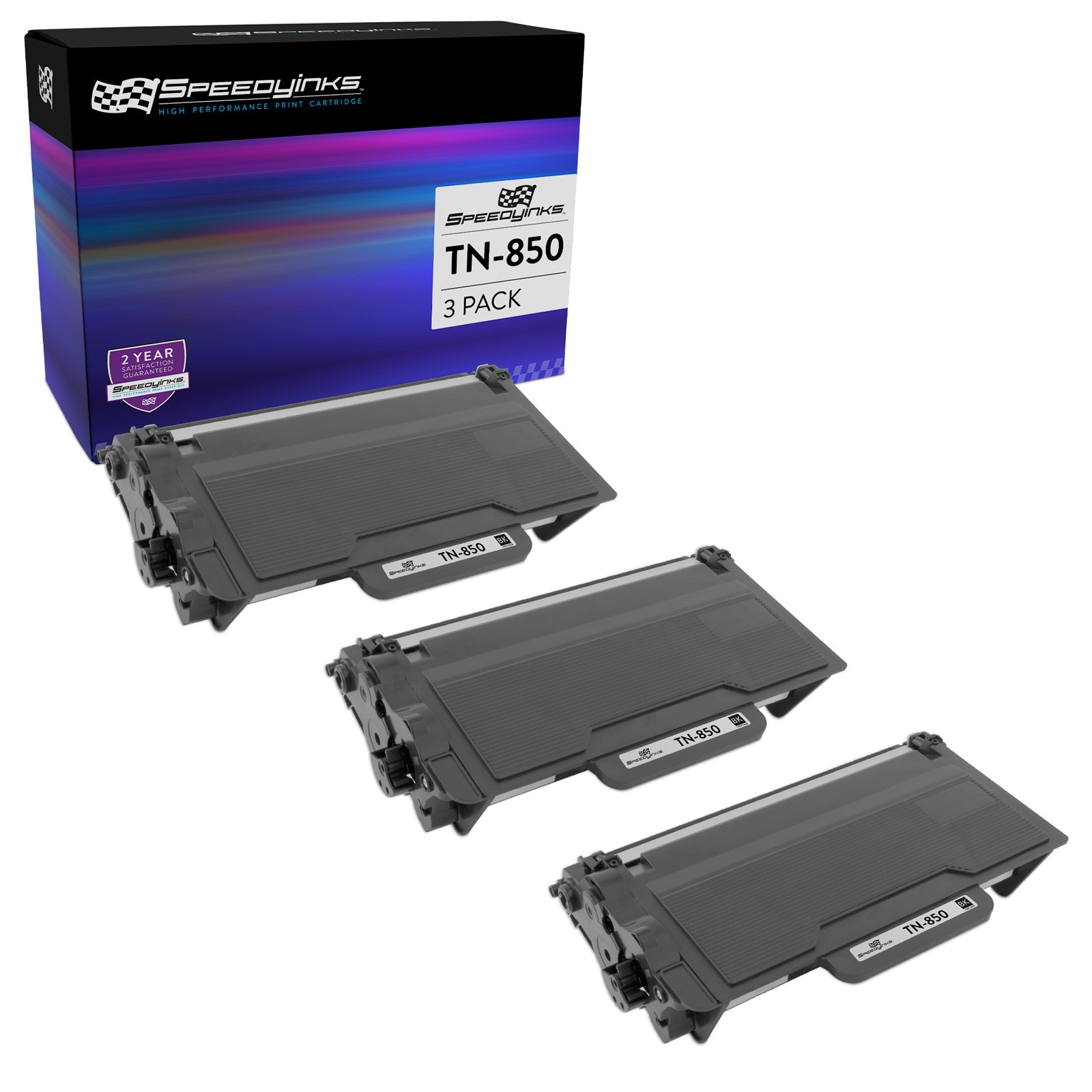 3Pk Compatible Brother TN850 Black Toner Cartridge High Yield 8k MFC L5700DW