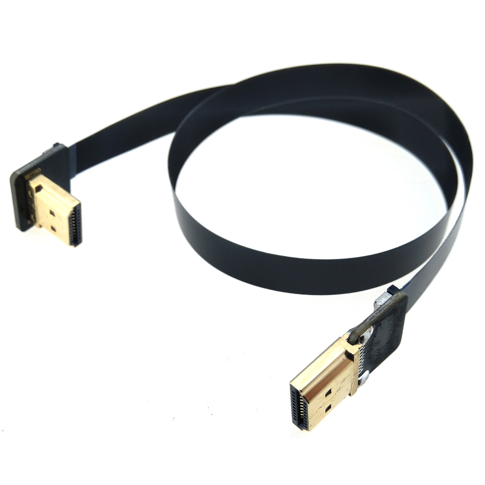 HDMI Flex Cable L Angled to Standard Male Plug 4K Drone PC Video Flat Wire 20cm