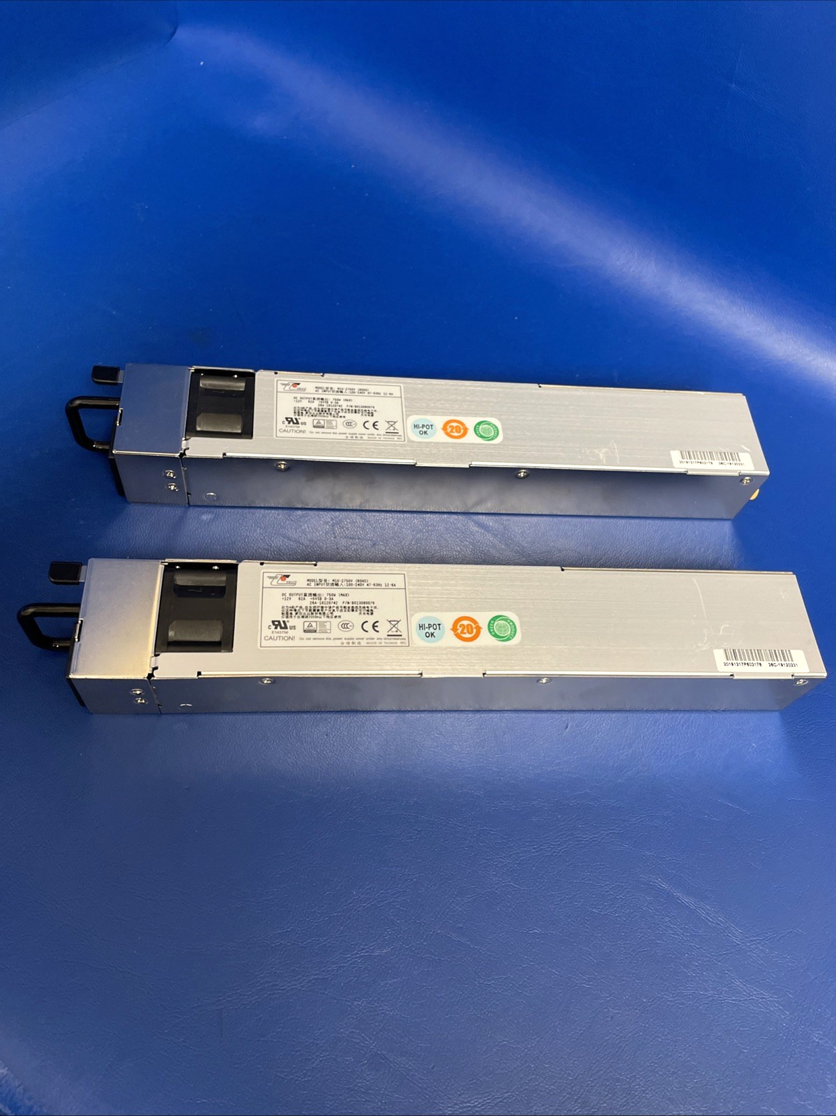 2X ORIGINAL EMACS 750W 12V/62A Redundant Server Power Supply- M1U-2750V/ NO CORD