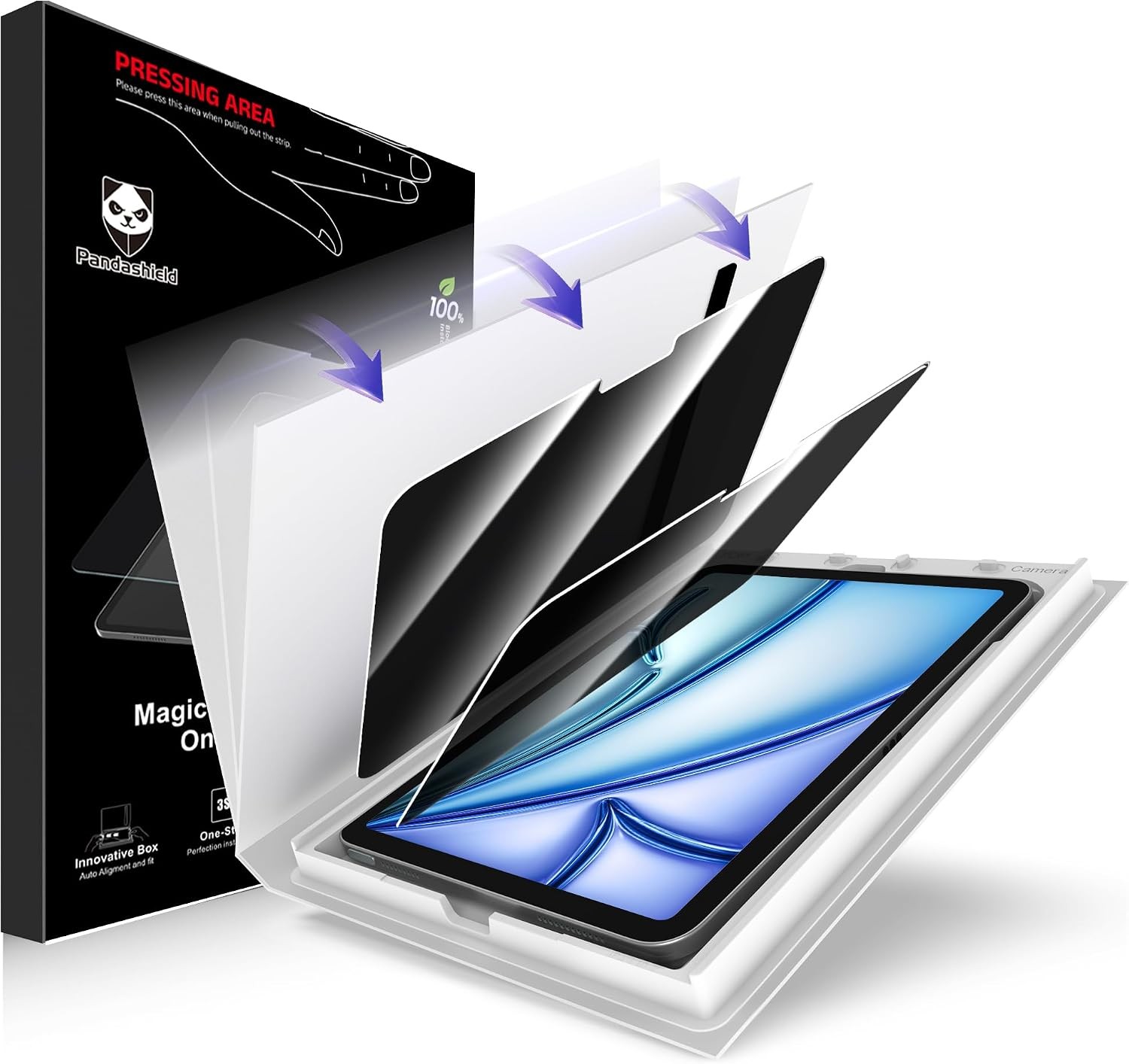 2-Pack Privacy Screen Protector for iPad Air 11-inch | 9H Tempered Glass, Anti-S