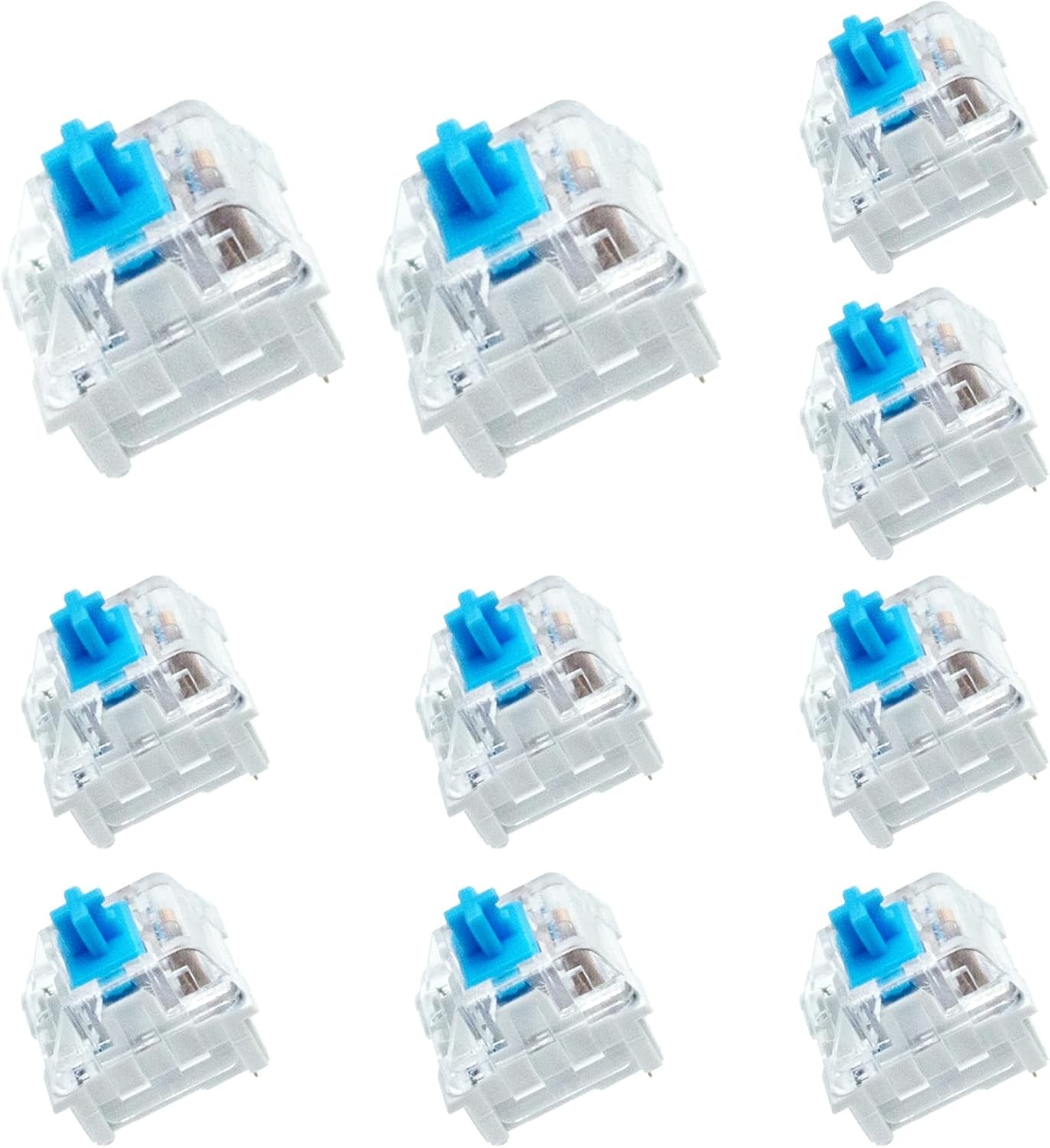 10 PCS Blue Switch Replacement 3 PIN Mechanical Keyboard Switches, Clicky, Accur