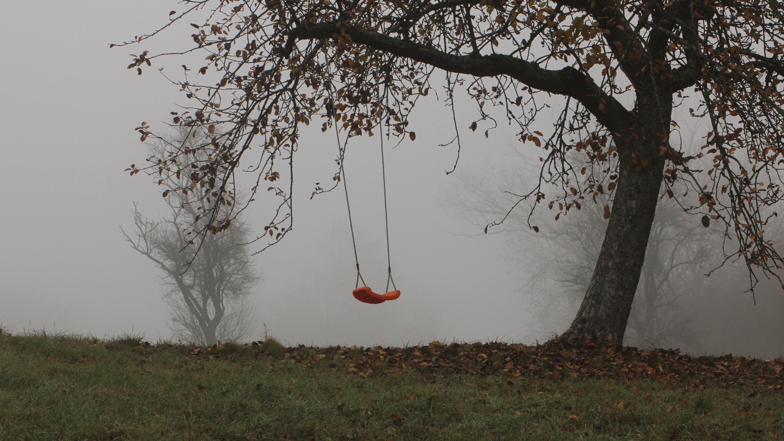 Landscape trees mist swings outdoors depressing gloomy Custom Gaming Mat Desk
