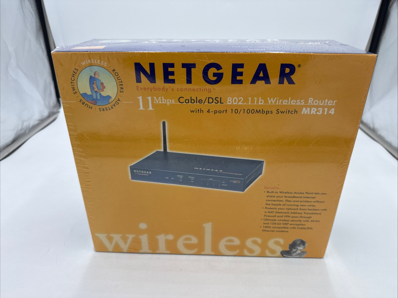 Netgear MR314 802.11b Wireless Cable / DSL Router with 4-Port Switch SEALED BOX