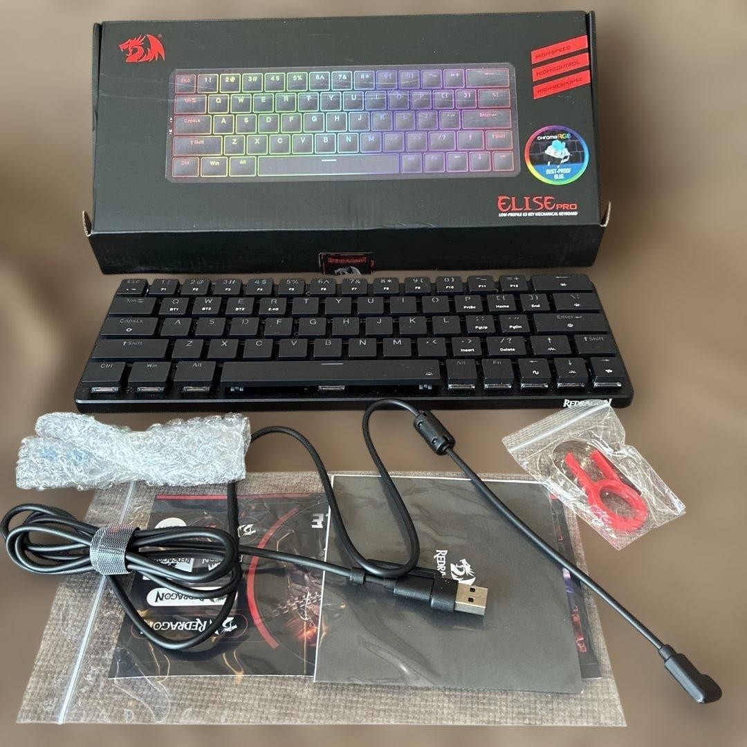 Redragon ELISE PRO K624P-KBS 63-Key Wireless RGB Mechanical Keyboard JP Used
