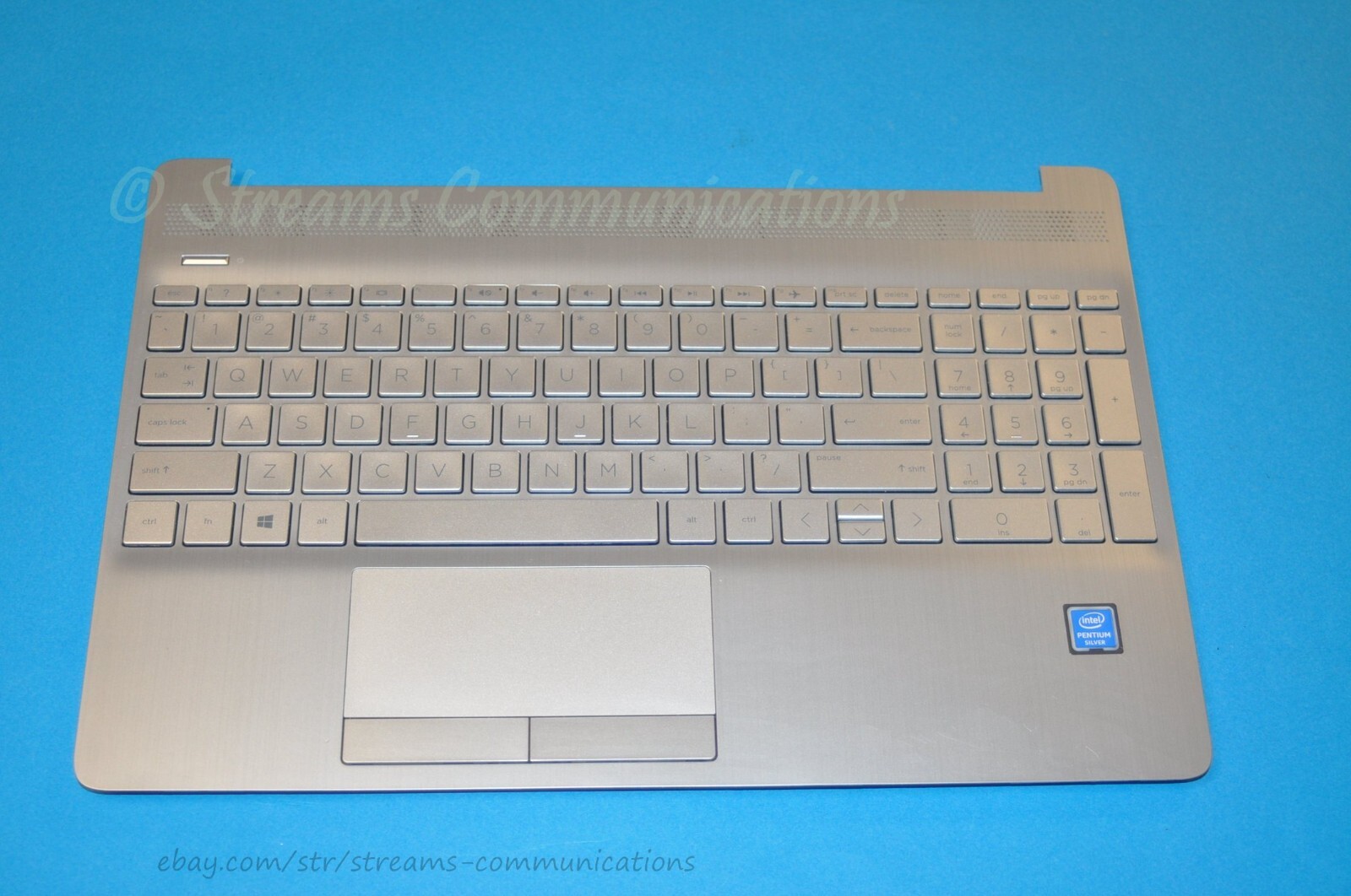 HP 15-DW 15-dw0081wm Laptop Silver Top Cover w/ Keyboard + Audio & SD Rdr Board