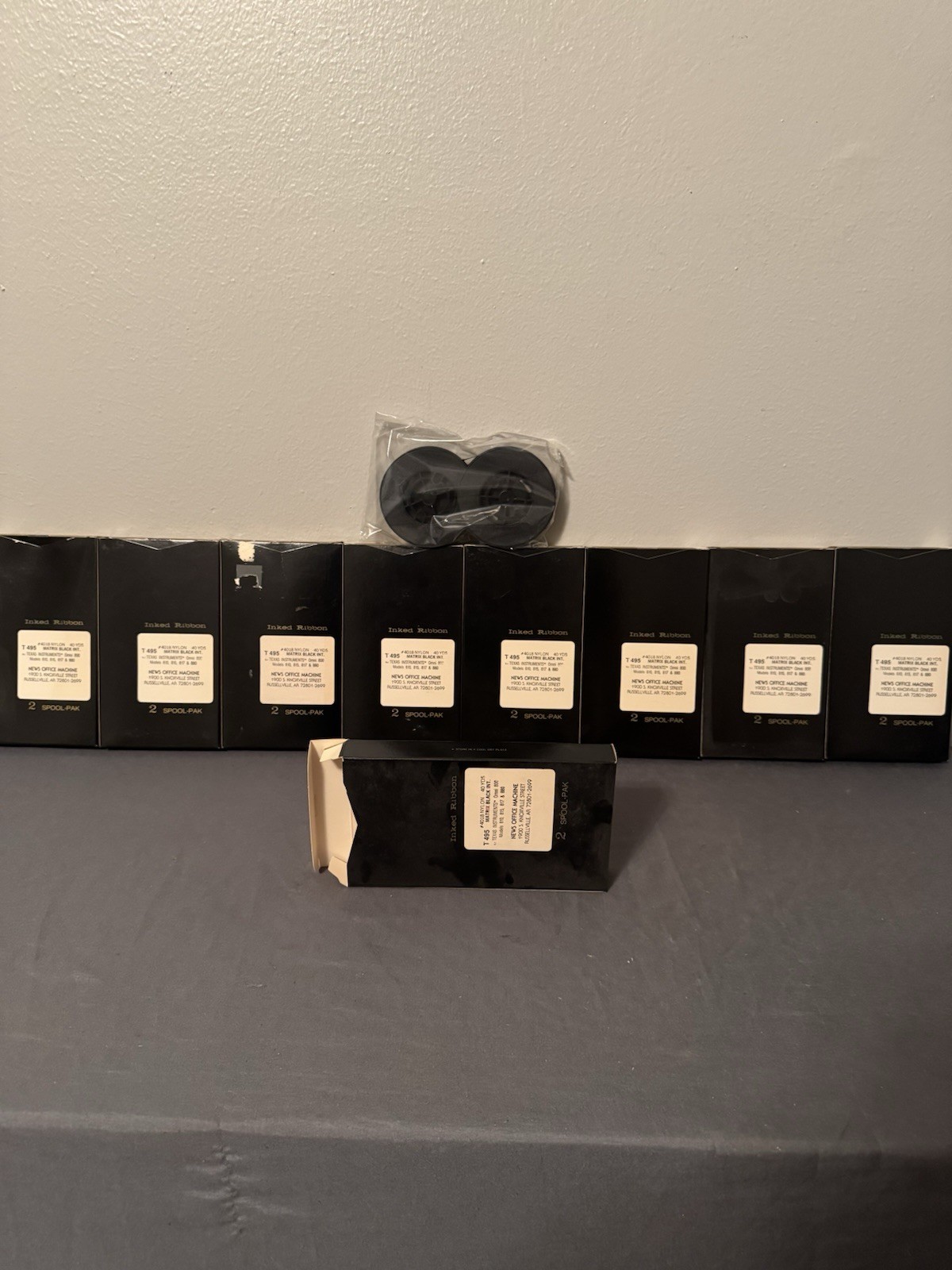 Lot of 9 Texas Instruments T495 Matrix Black Spool-Pak Ribbons Omni 800 810 880