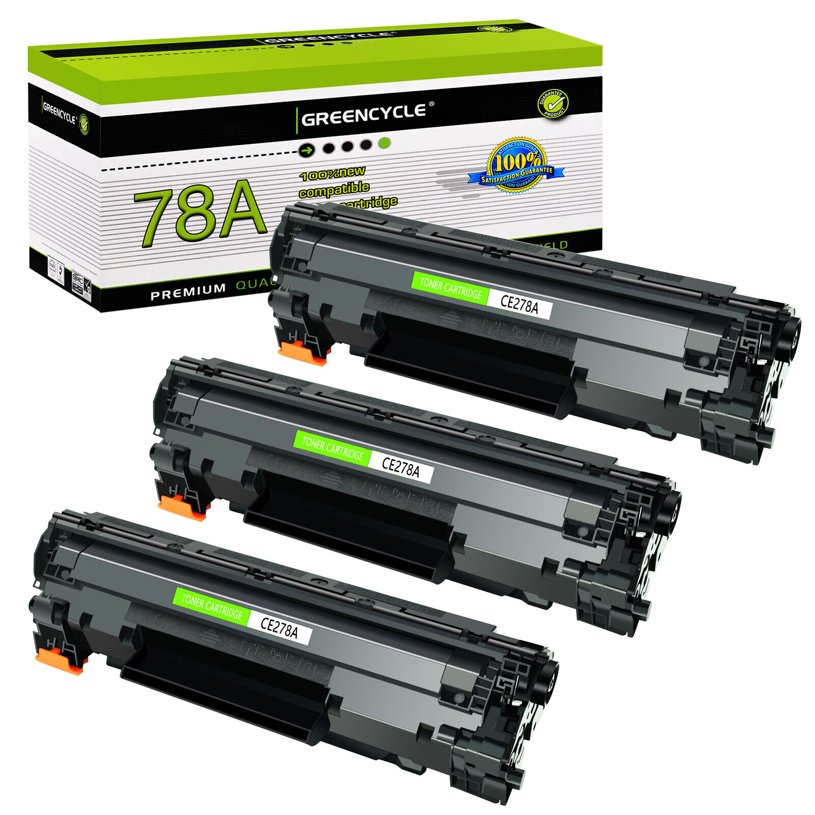 3PK CE278A Toner Compatible With HP Laserjet 78A Pro M1536DNF MFP P1560 P1606DN