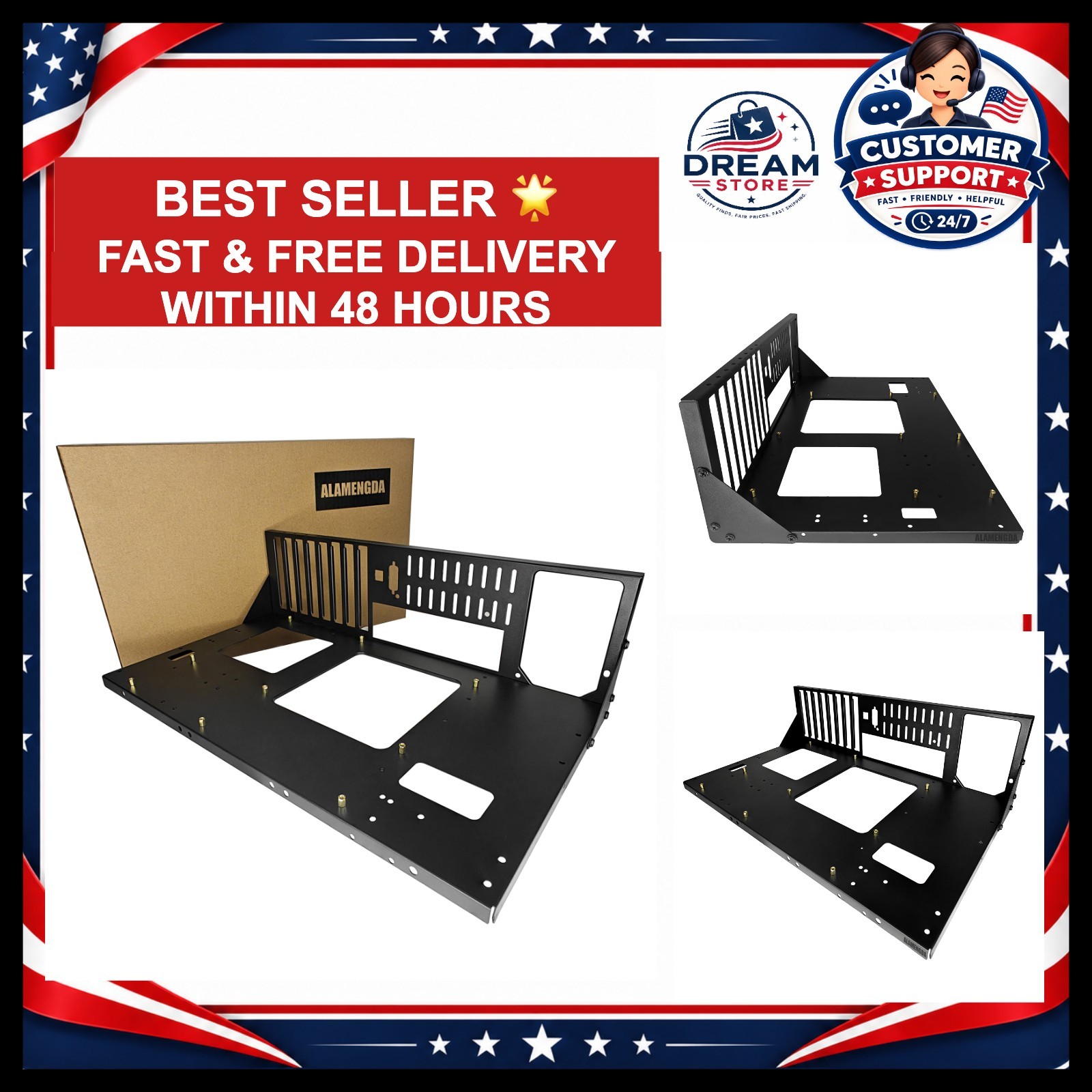 Open Air PC Case, Test Bench ATX Frame Computer black