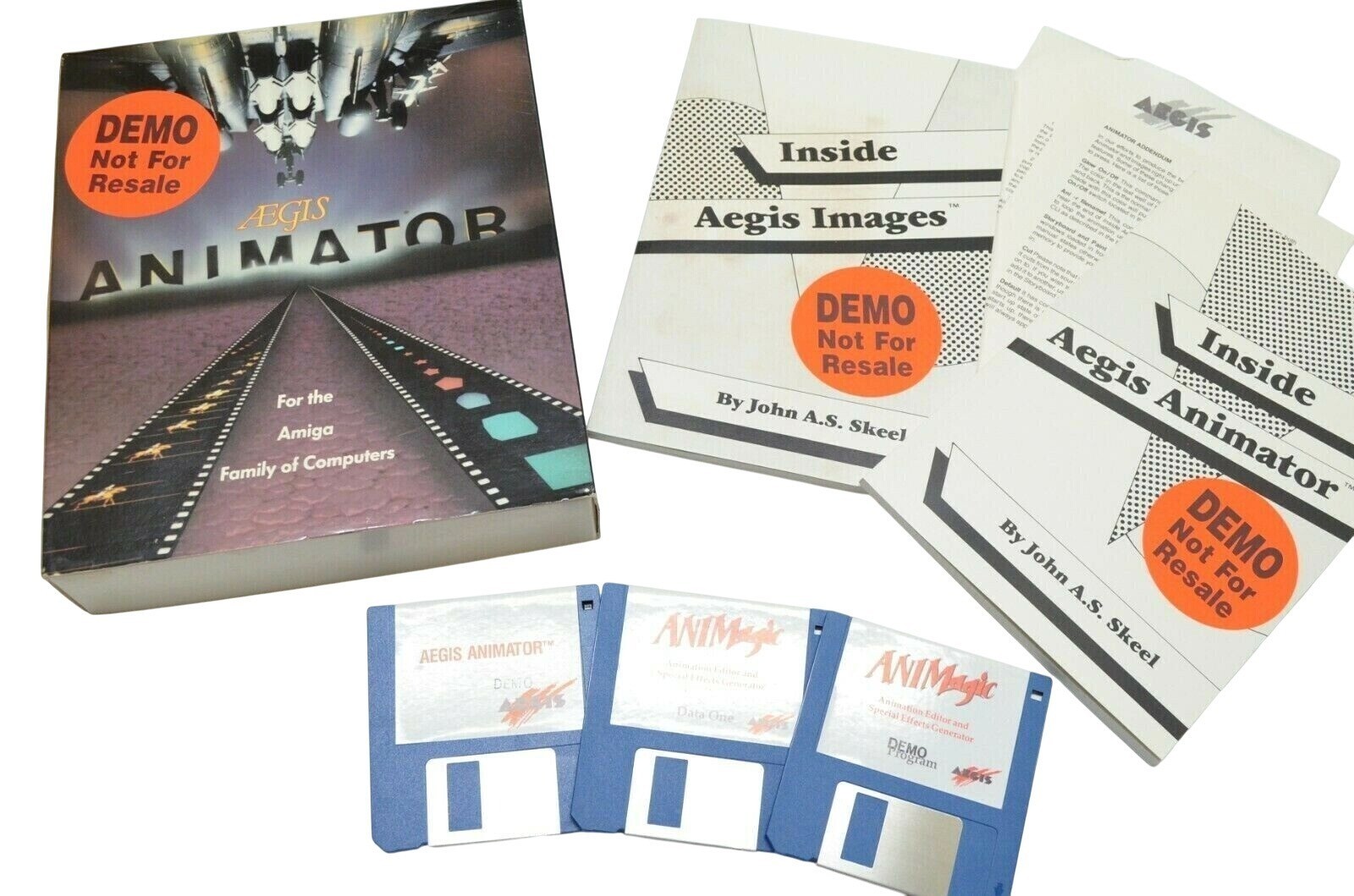 Amiga Aegis Animator Software DEMO Manual and 3 Disks 1986 Commodore