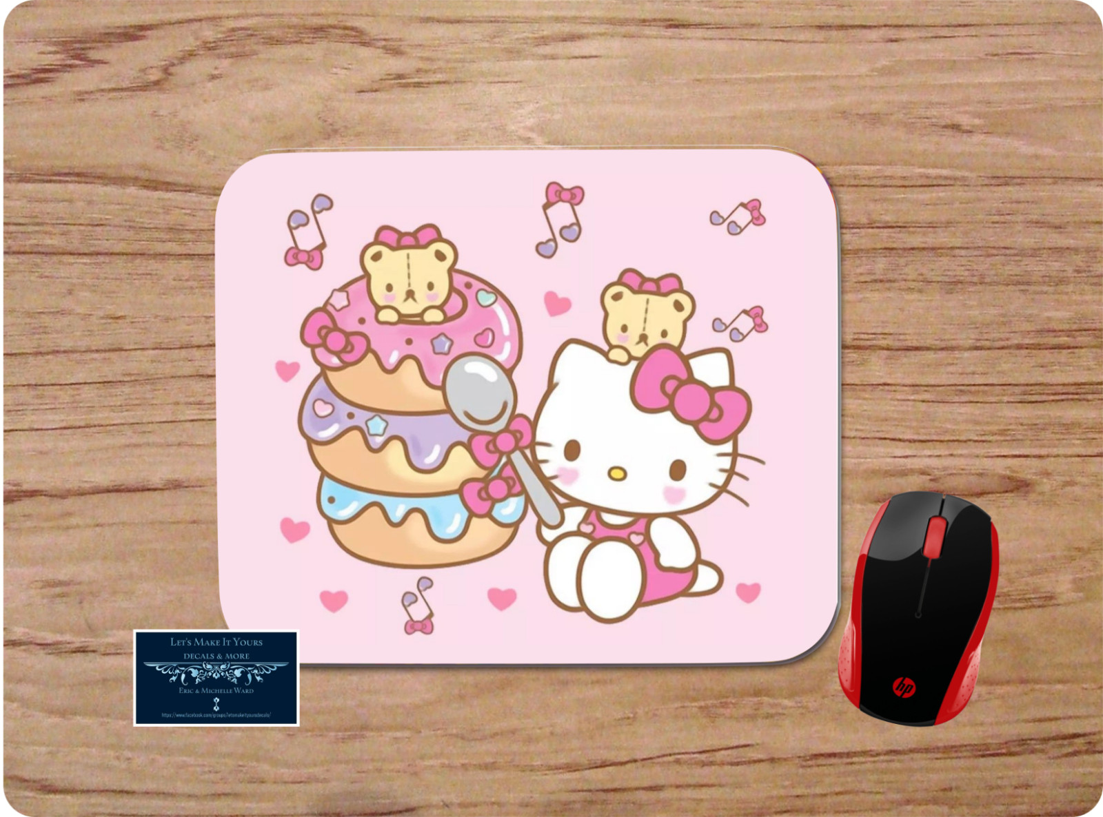 HELLO KITTY DONUTS CUSTOM MOUSEPAD NON-SLIP CLASSIC CARTOON  USA