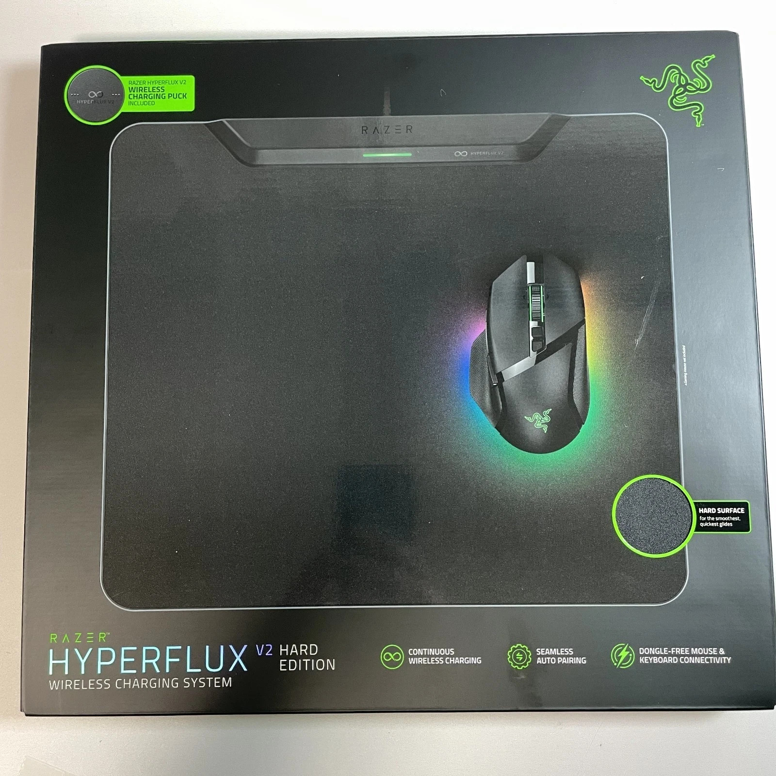 Razer HyperFlux V2 Hard Edition Gaming Mouse Pad Wireless Charging NEW IN BOX
