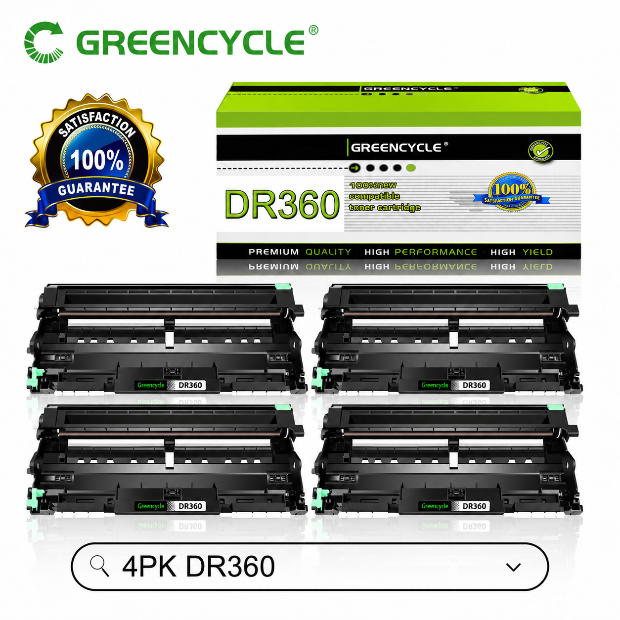 4 Pack DR360 DR-360 Drum Unit Compatible For Brother HL-2140 HL-2150N DCP-7045N