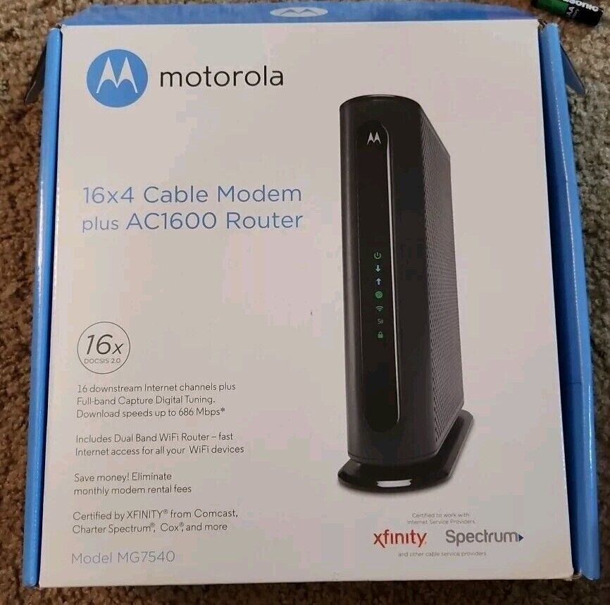 Motorola MG7540 DOCSIS 3.0, 16x4 Cable Modem WIFI Router 2.4G / 5G
