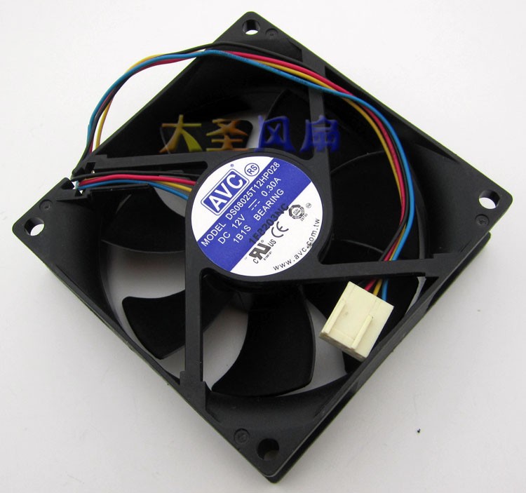 CPU Ball Fan PWM Speed Control DS08025T12 HP028 0.30A For AVC 8CM 4-wire
