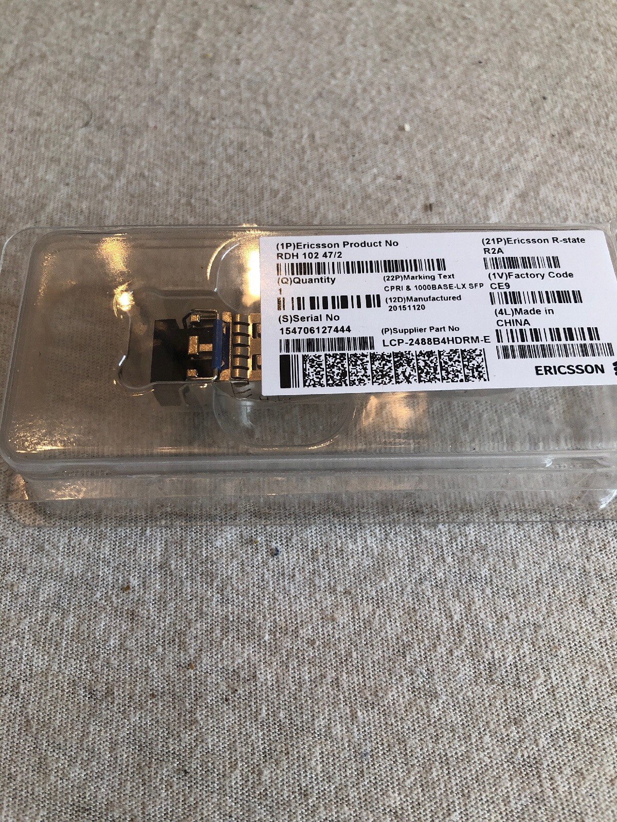 Optical Transceiver Module RDH 102 47/2 R2A Ericsson Delta Electronics SFP  