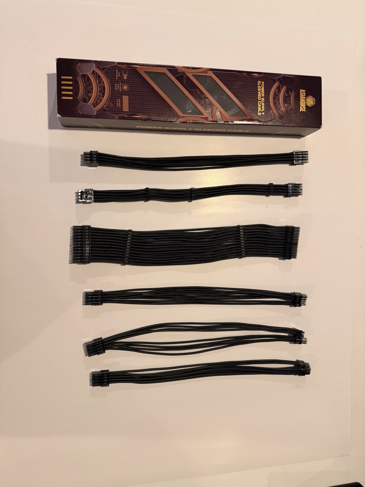 AsiaHorse Power Supply Sleeved Cable Model: Double CPU-Black New / Open Box