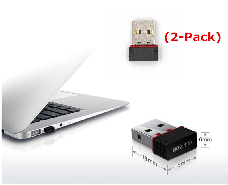 2Pack Realtek 150Mb Wireless LAN Network Adapter 802.11n USB WIFI Dongle RTL8188
