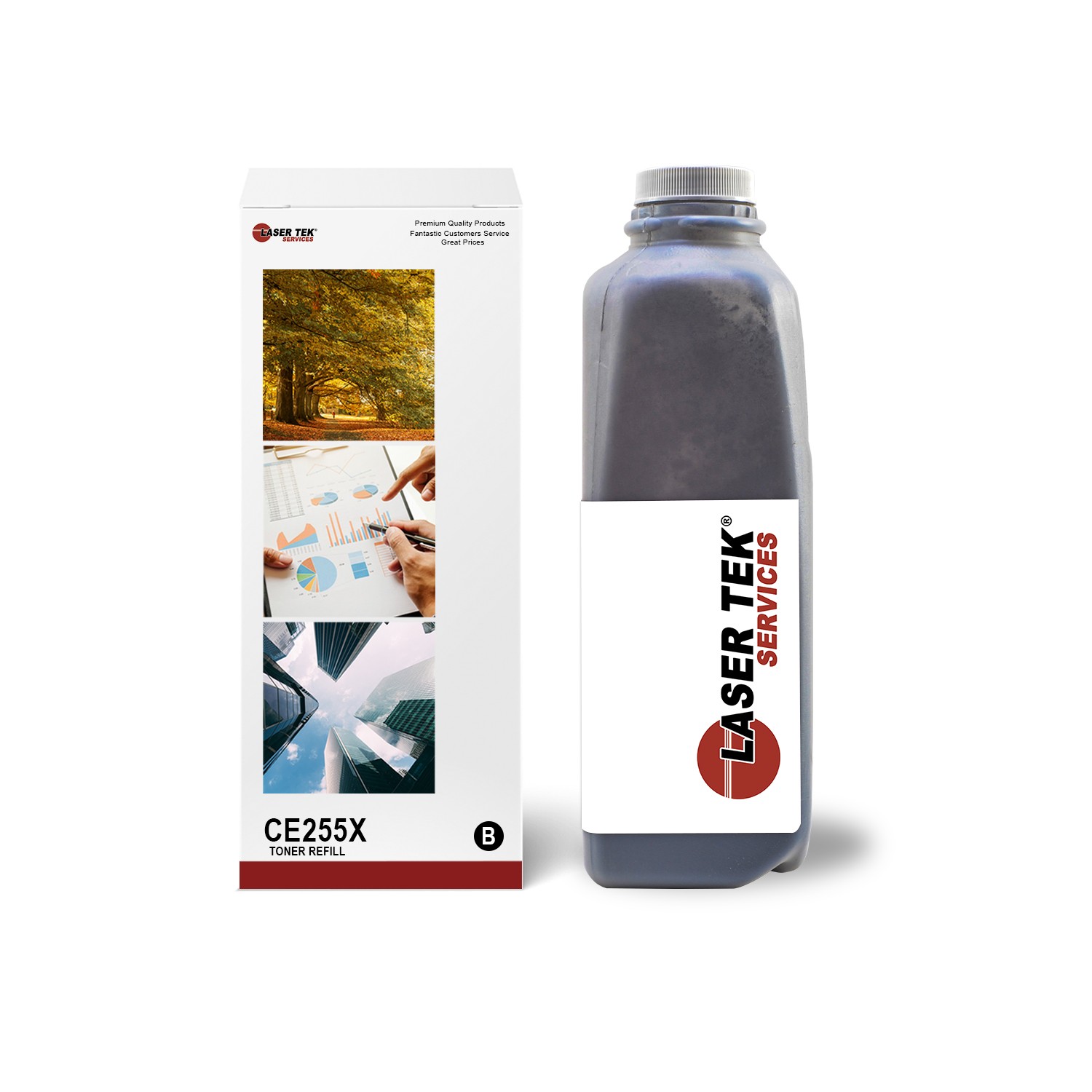LTS 55X CE255X Black HY Toner Refill Kit Compatible for HP LaserJet P3010 P3015