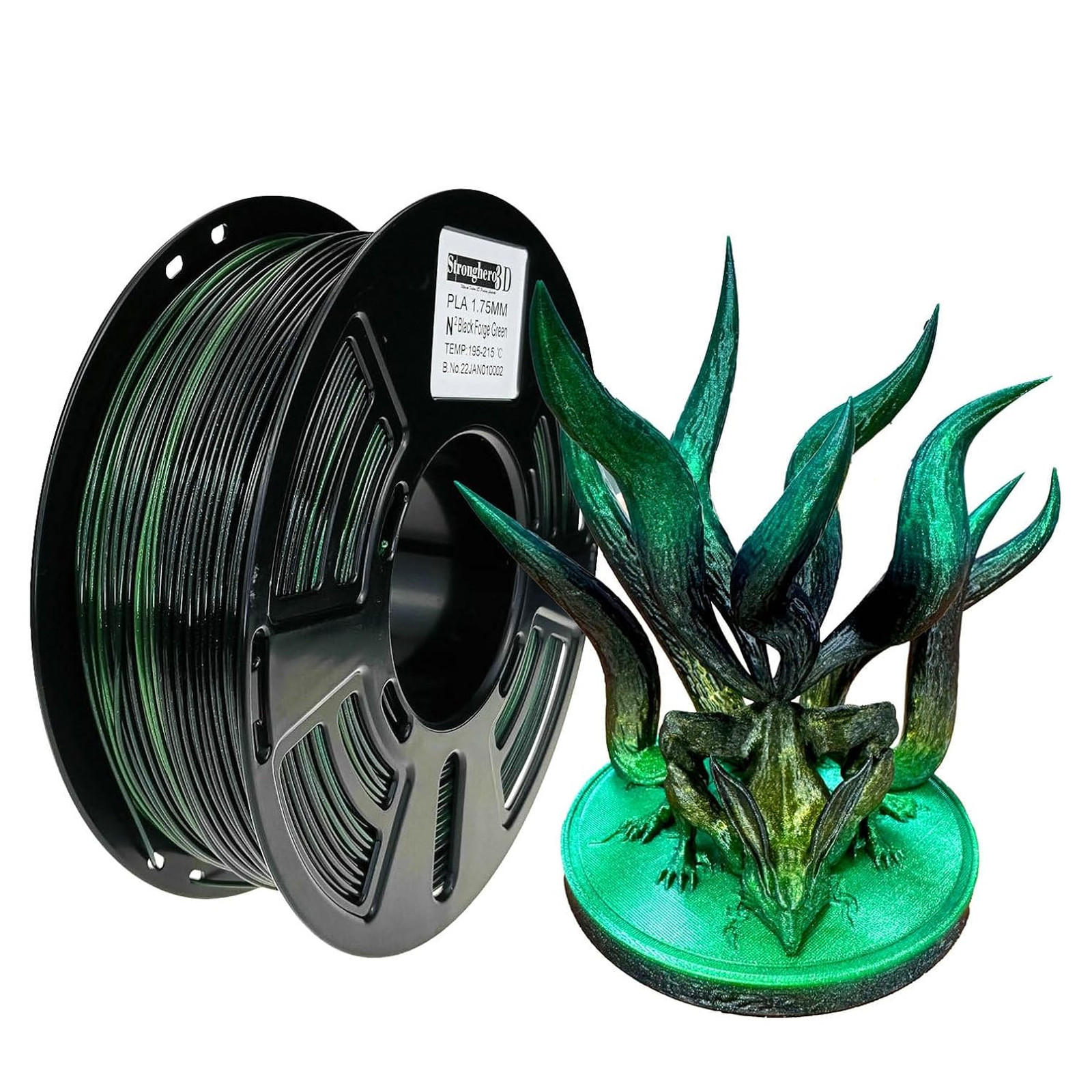 PLA 3D Printer Filament Black Green Chameleon Sparkling Glitter Color Shift