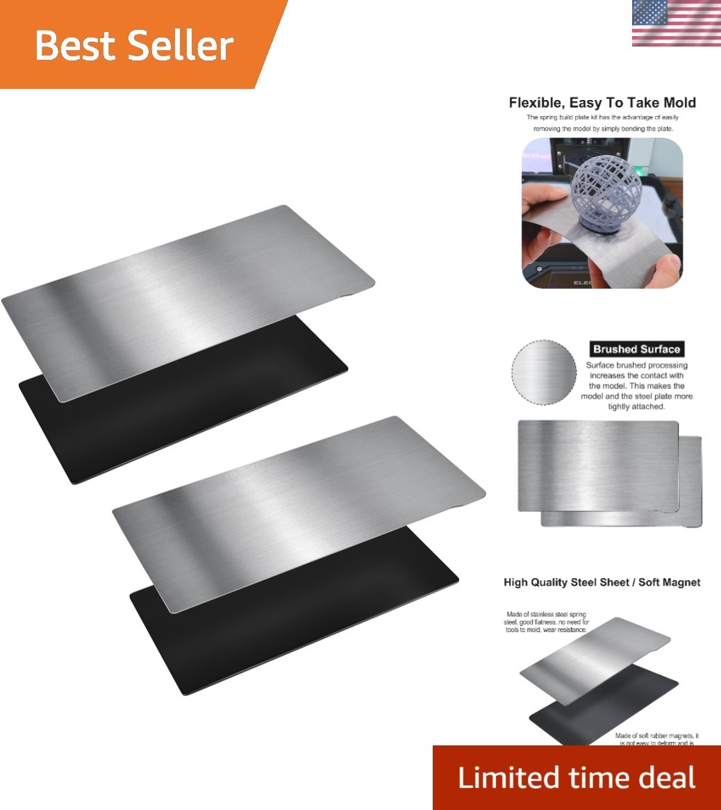 2 PCS Resin 3D Printer Flex Build Plate, Spring Steel Flexible Plate Flex Bed...