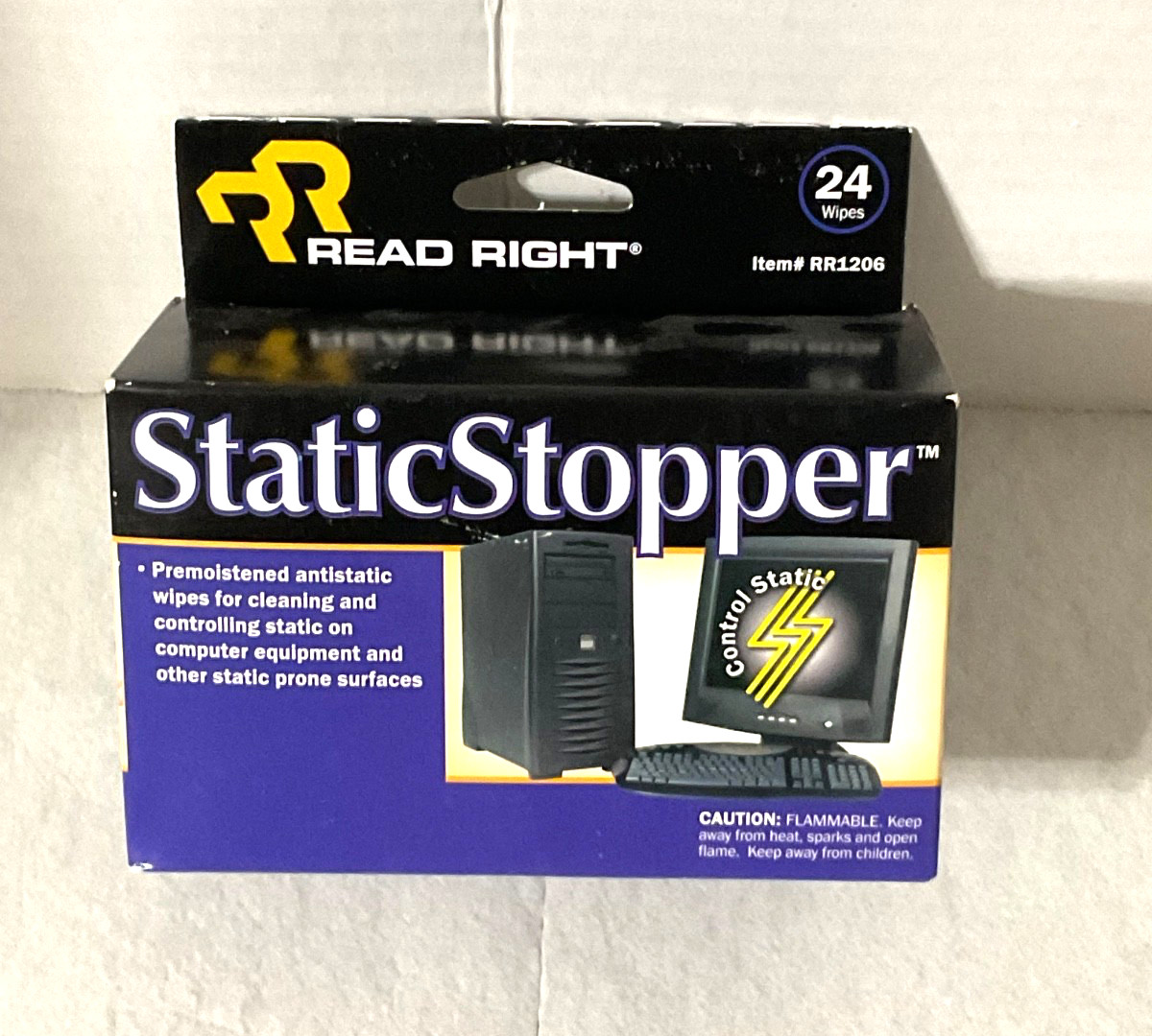 Read Right StaticStopper Cleaning Wipes, 24 Wipes per Box (RR1206)