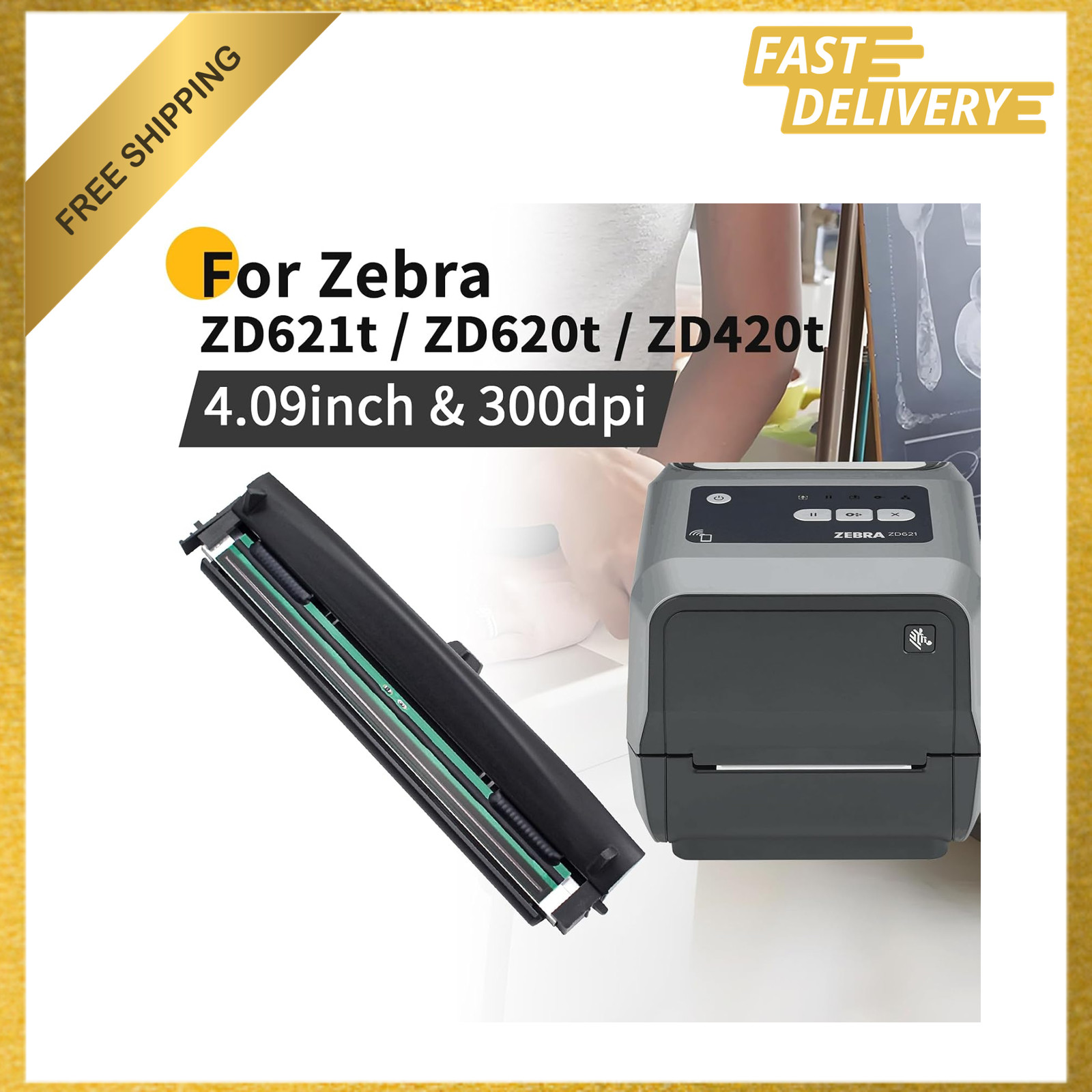 Printhead Kit for Zebra ZD420T ZD620T ZD621T Thermal Mobile Label Printer 300dpi