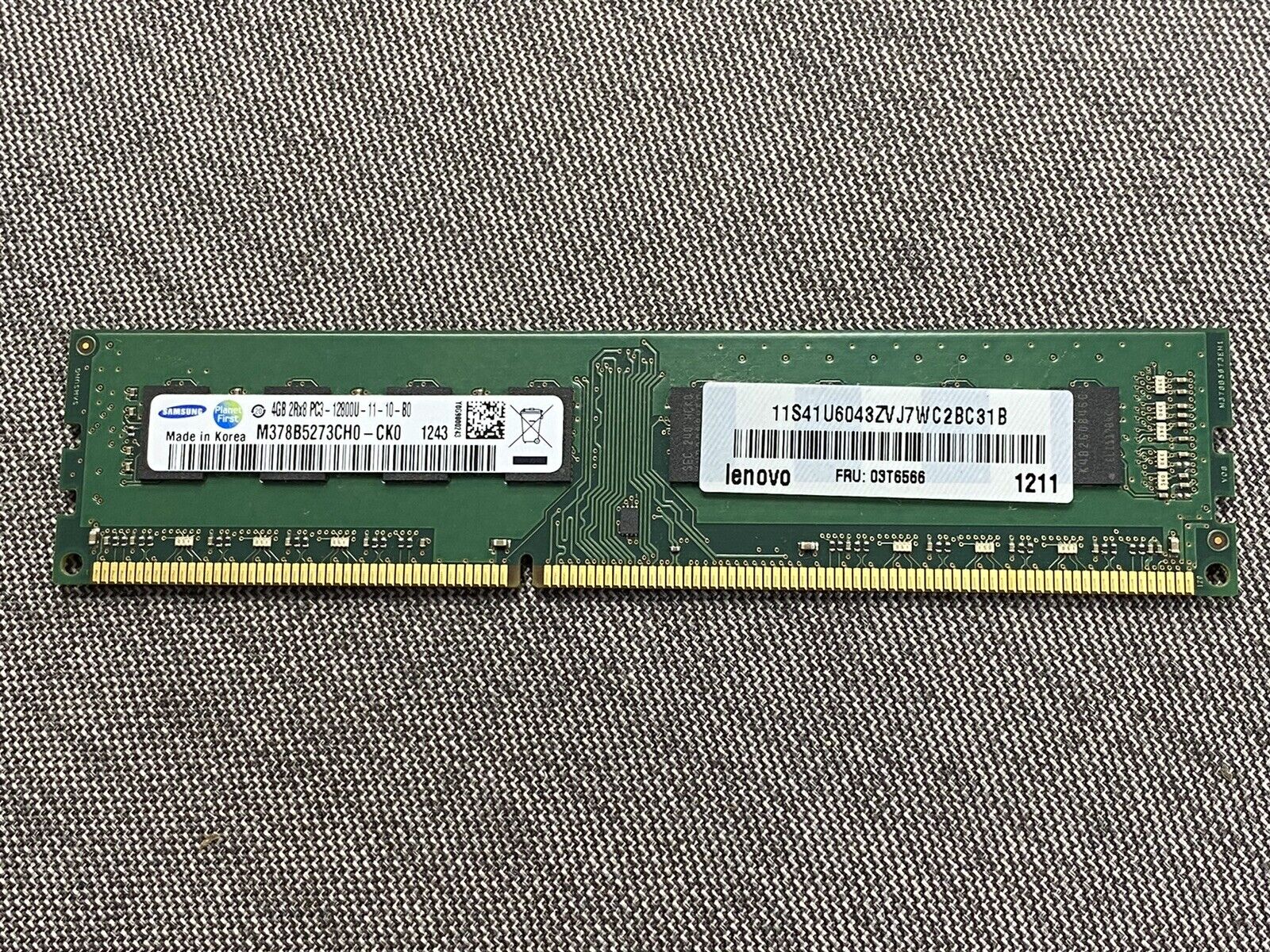 Samsung 4GB 2Rx8 PC3 12800U-11-10-B0 DDR3 Desktop RAM M378B5273CH0-CK0