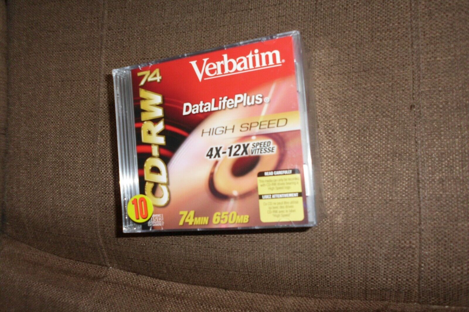 10 Pack Verbatim DataLifePlus CD-RW 700MB 12X High Speed Media 