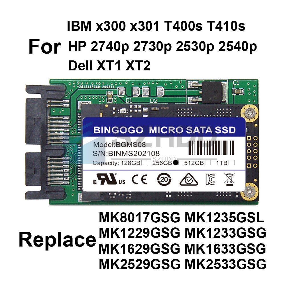 NEW 1.8" 256GB MICRO SATA SSD REPLACE MK2529GSG HDD For HP 2530P 2730P 2740P