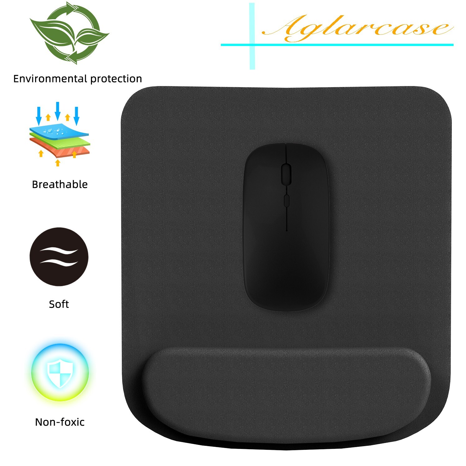 Comfort Mouse Pad - Cushioned Wrist Support, Non-Slip Base for Computer Desk USA