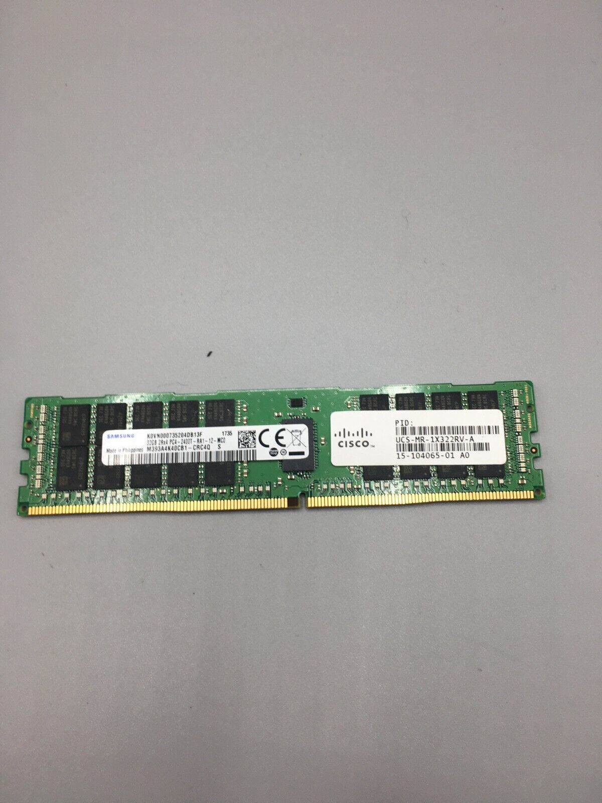 32GB 2RX4 PC4-2400T-R SERVER MEMORY SAMSUNG M393A4K40CB1-CRC4Q @XJ