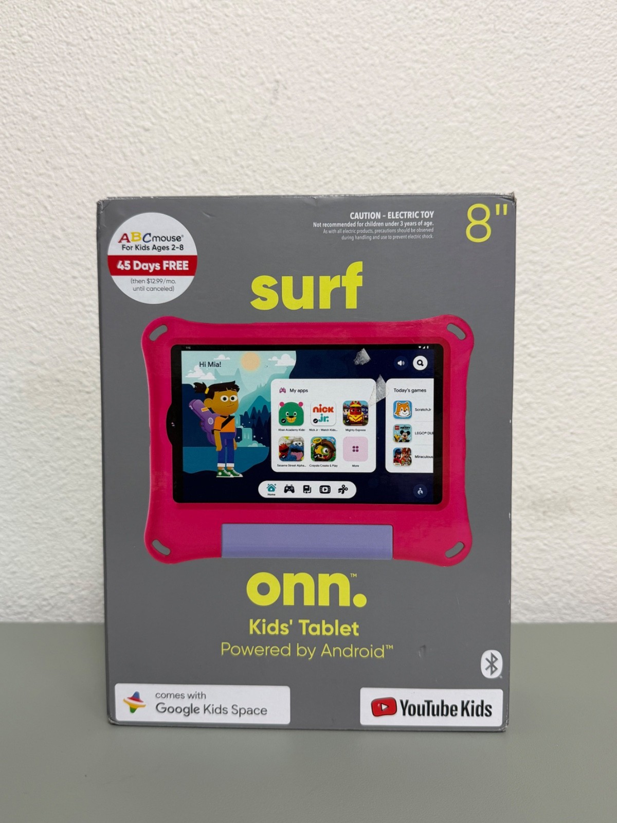 onn. Surf 8” Kids Tablet 32GB 3GB RAM Android 14 Pink