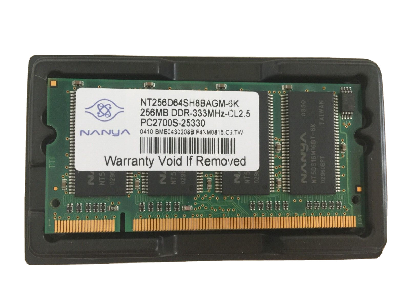 Nanya 256MB 200pin DDR PC2700 333MHZ Ram Memory for Laptop (NT256D64SH8BAGM6K)