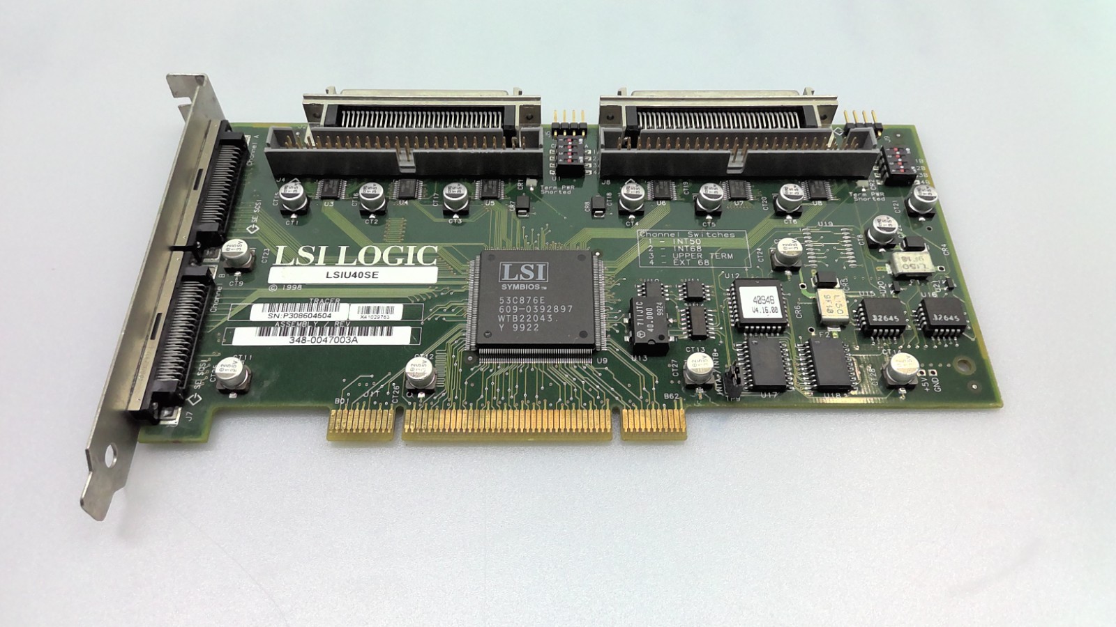 LSI Logic LSIU40SE Sun SCSI Controller Dual Channel Card 348-0047003A