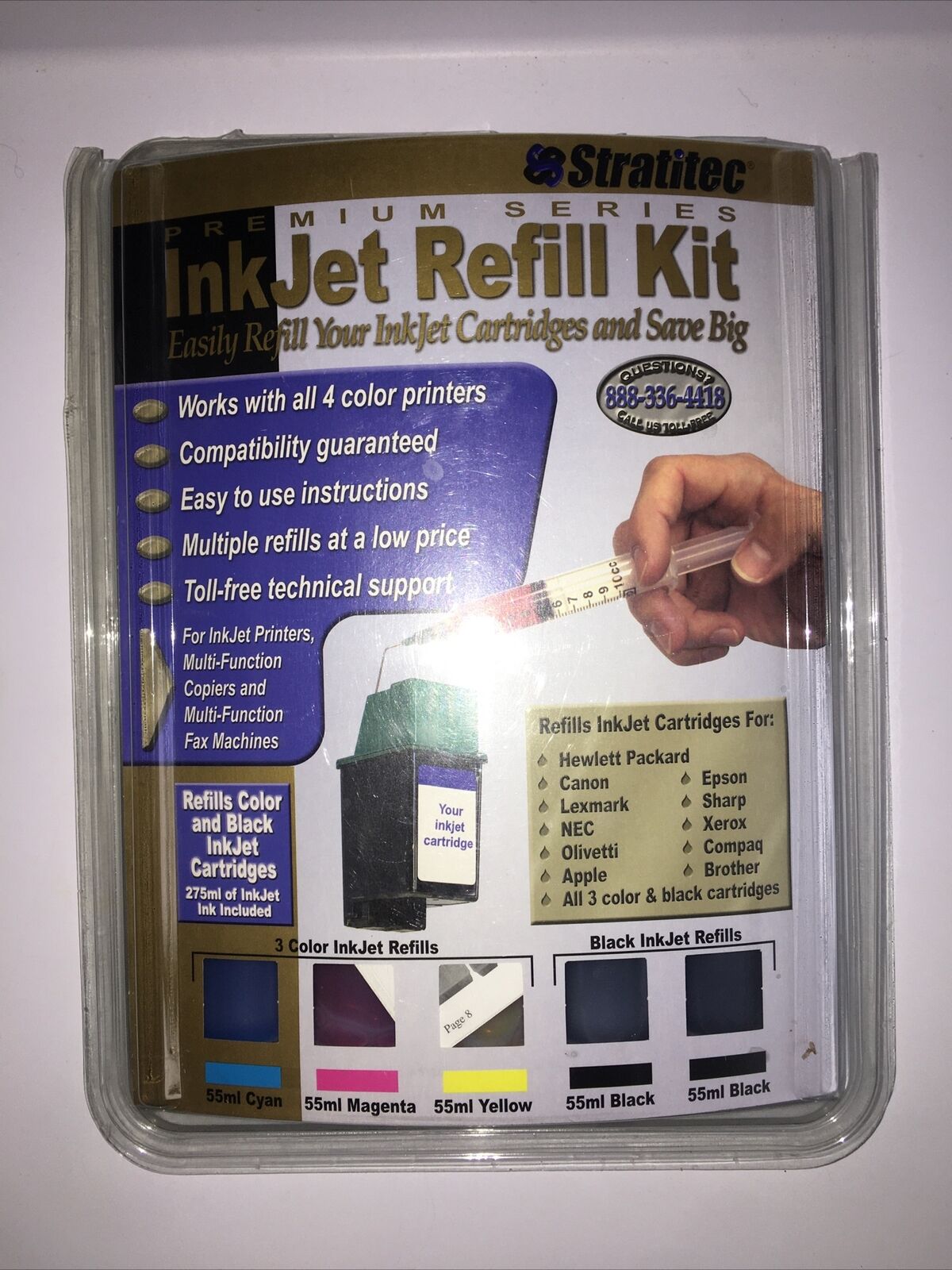Stratitec Inkjet Refill Kit EIR275S Universal Black & Color Premium Series