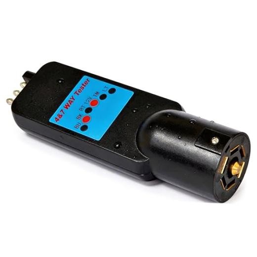 Adapter & Tester 2 in 1 Trailer Connector Tester, 7-Way 4+7 Wiring Tester