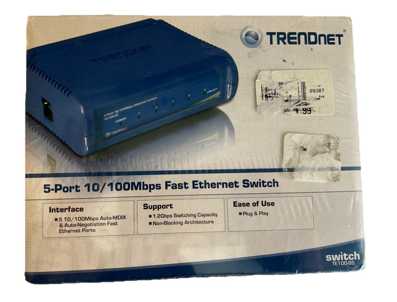 TRENDnet 5-Port 10/100Mbps Ethernet Switch TE100-S5 Brand  Blue new
