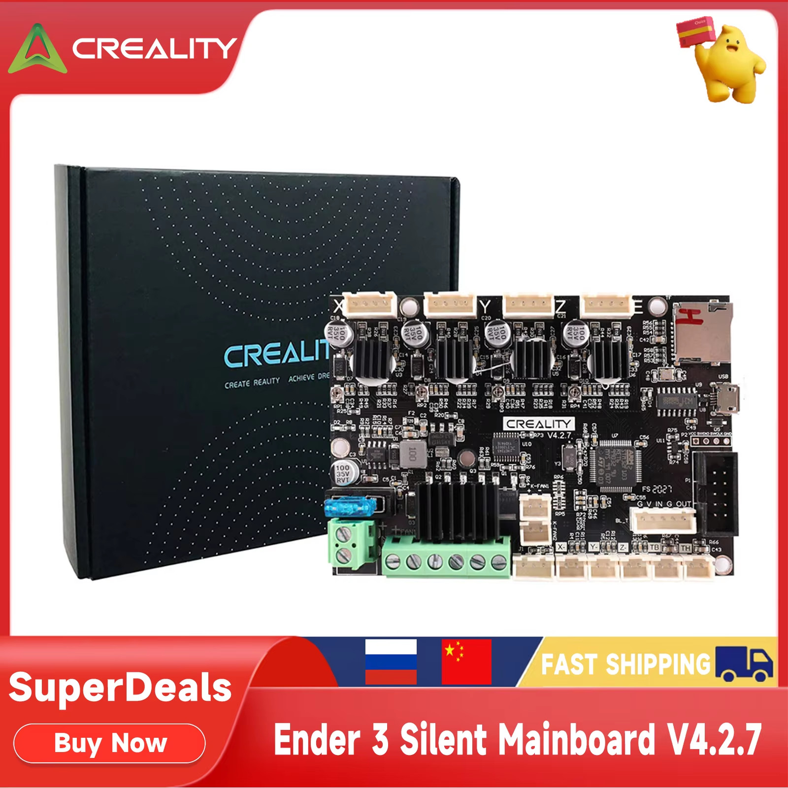 Creality Ender 3 Upgrade Motherboard Silent Mainboard 32 Bits V4.2.7 TMC2225 STM