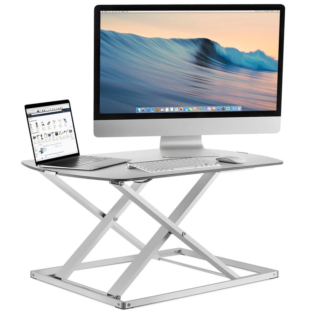 MOUNT-IT 31" WIDE HEIGHT ADJUSTABLE STANDING DESK CONVERTER - WHITE