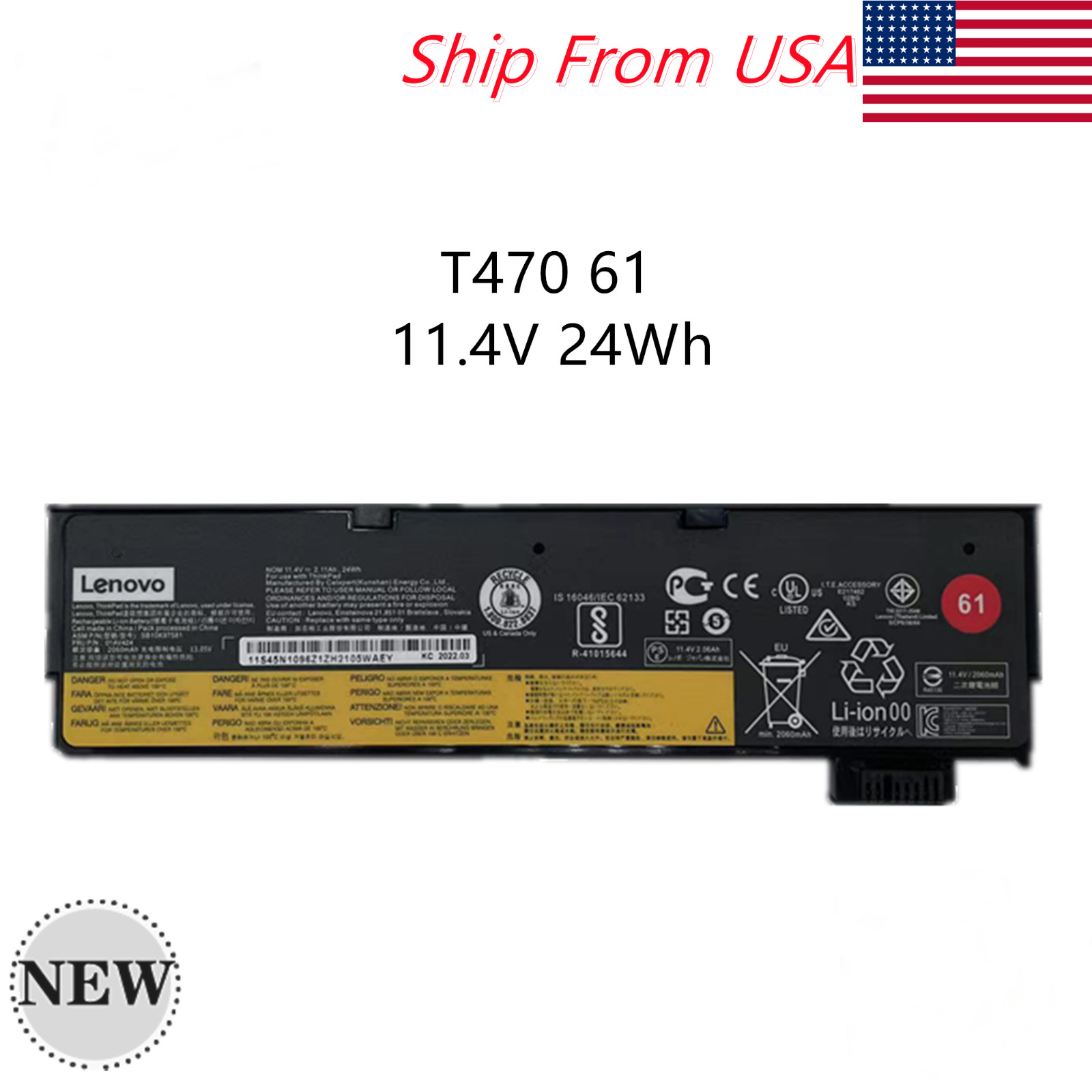 61 OEM Genuine 01AV423 Battery For Lenovo ThinkPad T470 T480 A475 A485 T570 T580
