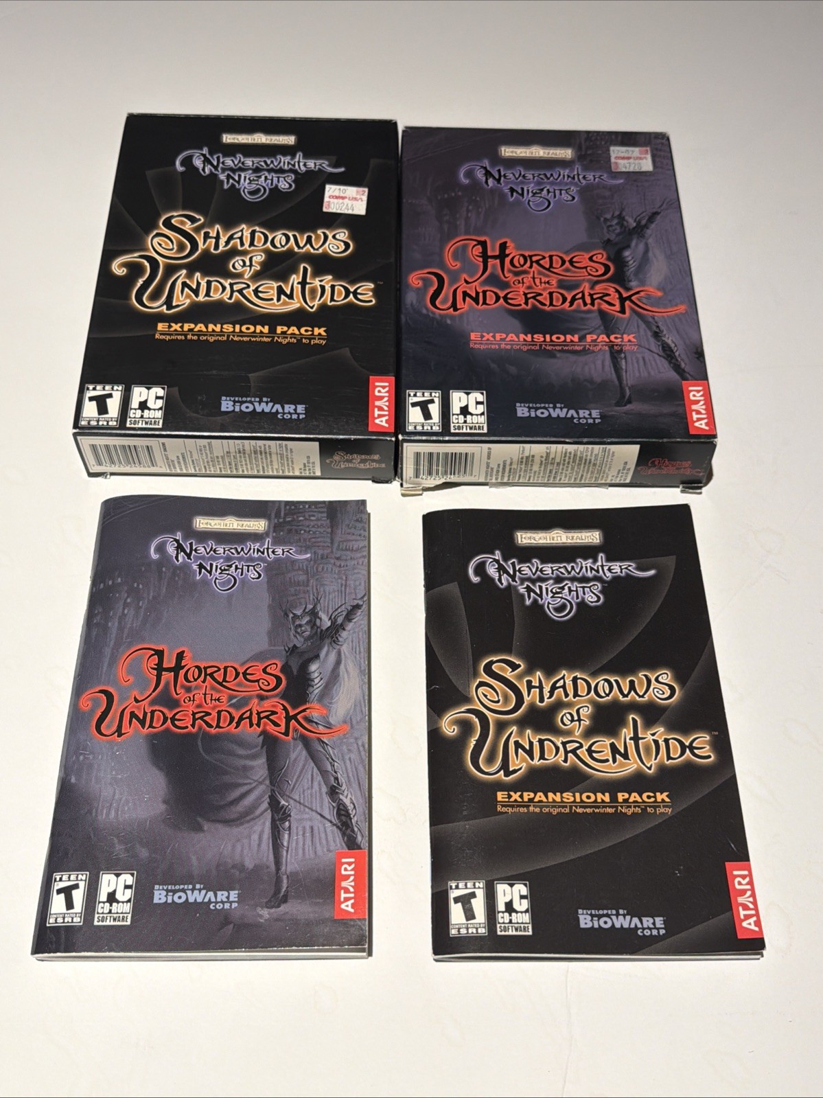Neverwinter Nights SoU HotU PC Expansion Boxes & Manuals Lot No CDs