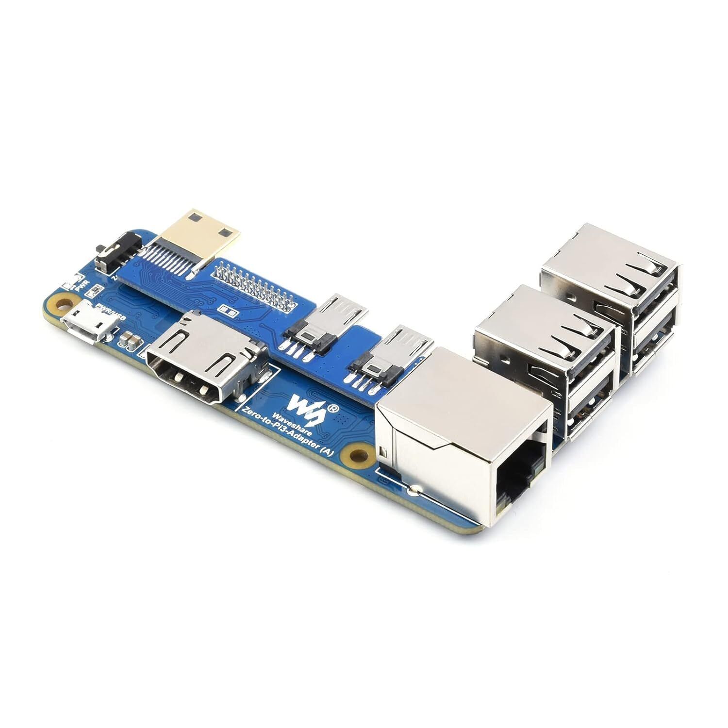 waveshare Pi Zero to Raspberry Pi 3 Model B/B+ Adapter, Onboard 4-CH USB Inter