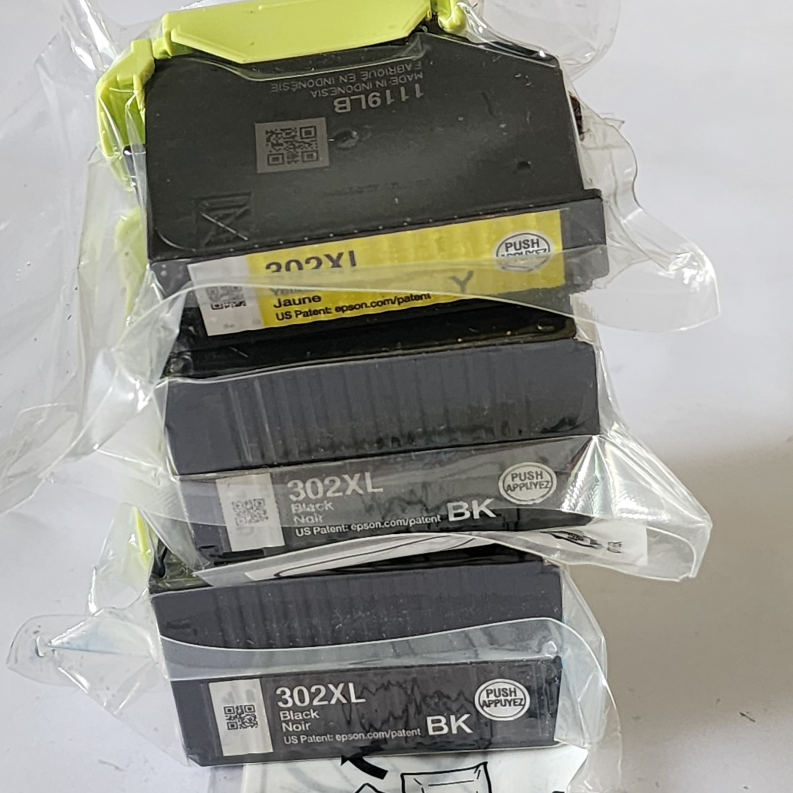 Epson 302XL Hi Yield Black With Yellow Ink Cartridges Set Of 3 Genuine New Seald