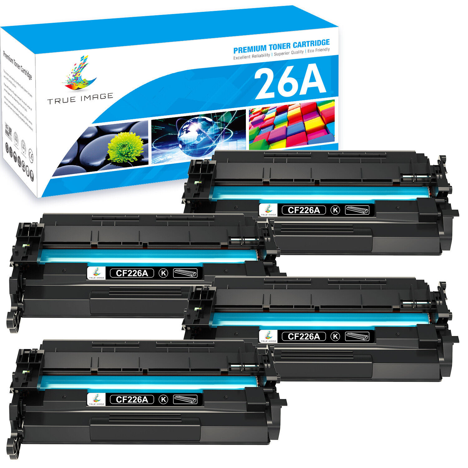 4PK Premium CF226A Toner For HP 26A 26X Laserjet Pro M402dn M426 M426fdw M426dw